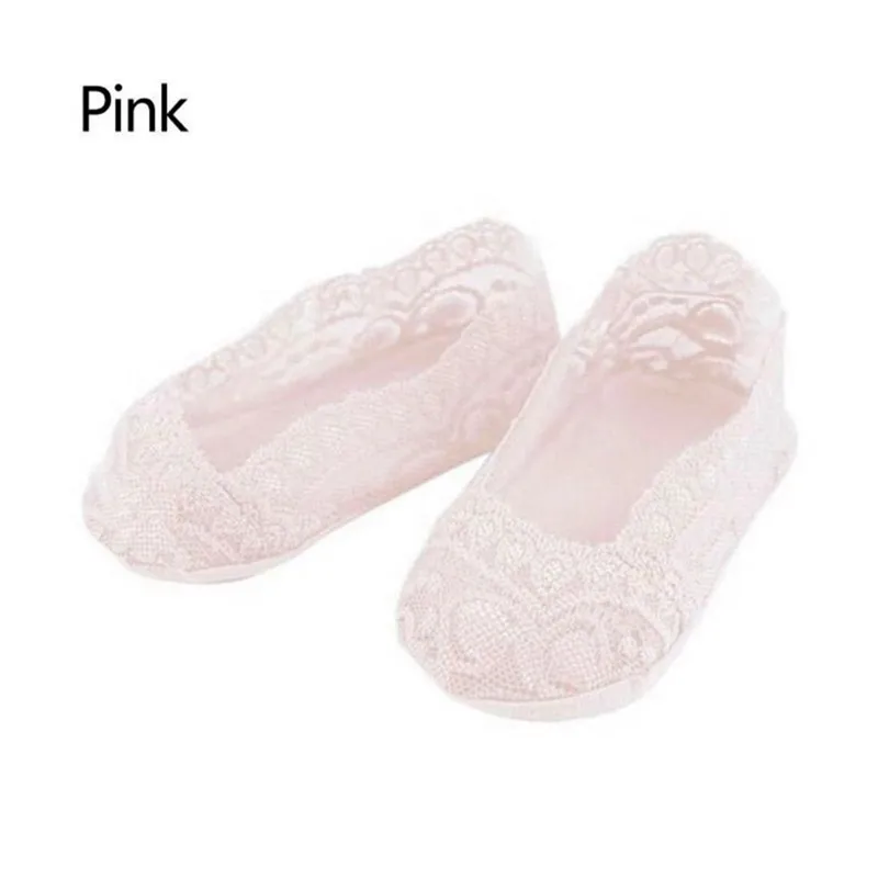 Pink 5 пар, детские короткие невидимые носки, чулочно-носочные изделия, носки-башмачки с цветочным кружевом, модные милые летние мягкие носки - Color: Pink
