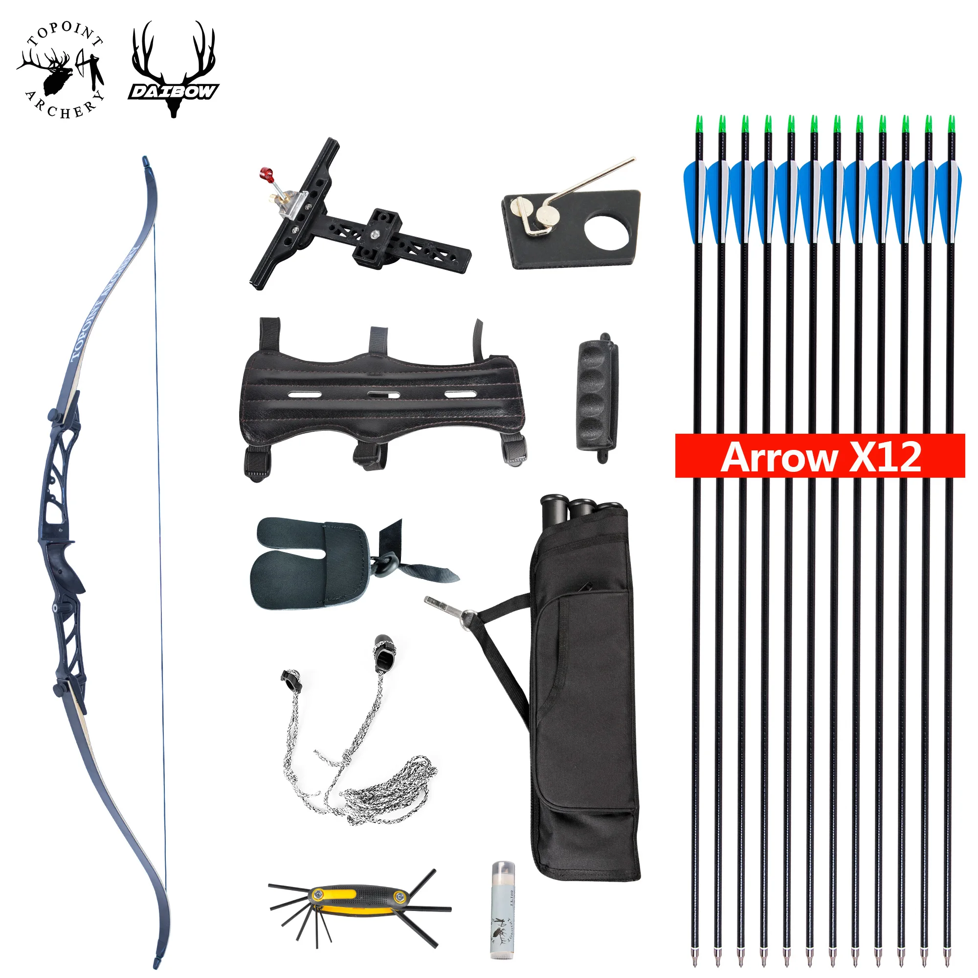 Topoint Archery Competition Takedown Recurve Bow Package R2 Ready To