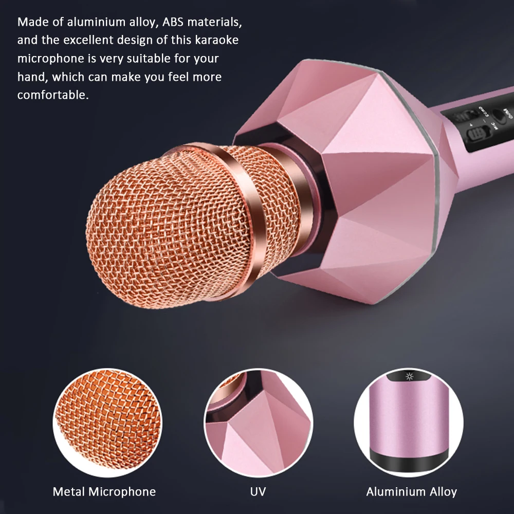 Беспроводной bluetooth микрофон Karaokes плеер Запись микрофон для пения беспроводной BT5.0 динамик сокровище подарок