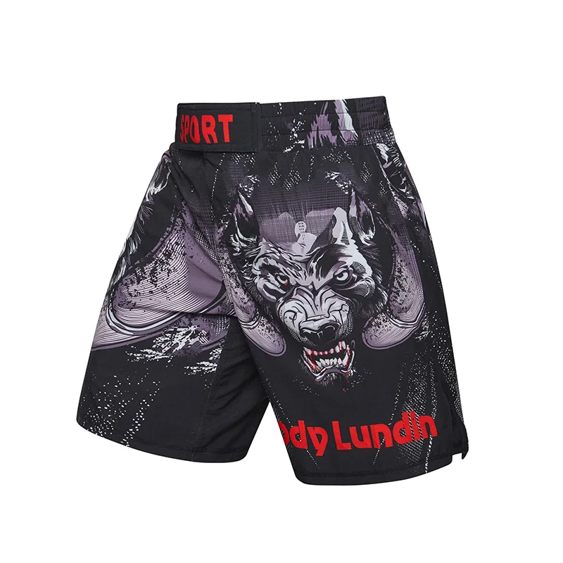 Men Fashion MMA BJJ Shorts Animal 3d Print 84% Polyester 16% Spandex Lightweight Grappling Muay Thai Men Gym Training Shorts 2