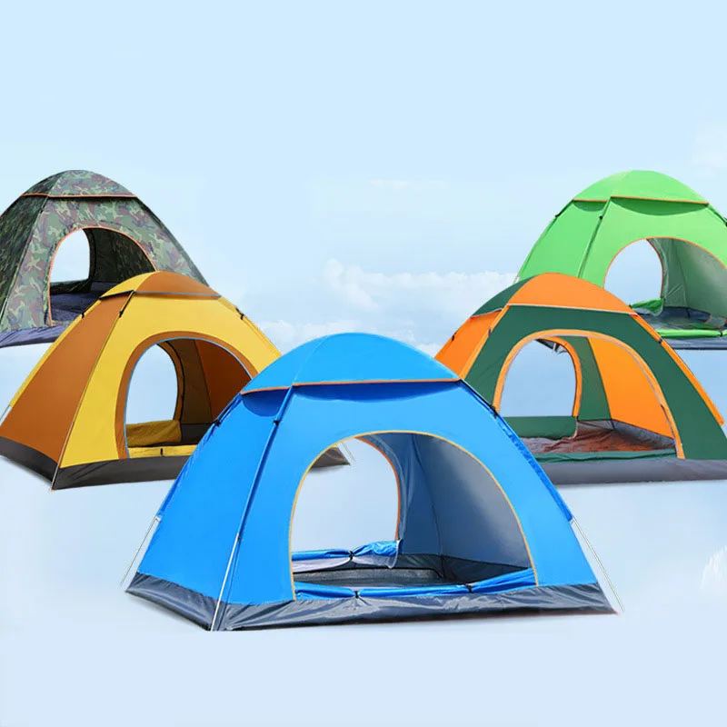 

Outdoor camping folding automatic tent 3 beach simple speed open double tent Couple Tent Instant Pop Up Open Anti UV Awning Tent