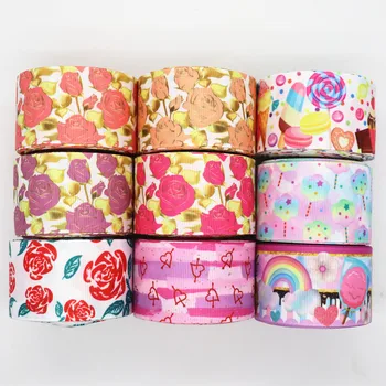 

10 Yards 1.5" 38MM Grosgrain Ribbon Rose Valentine's Day Printed Ribbon For Hair Bows DIY Crafts Handmade Accessories M20021206