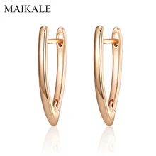 MAIKALE, простые серьги в форме V, золотые, серебряные, медные, массивные серьги, классические серьги-гвоздики для женщин, Pendientes Brincos