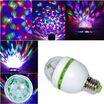 

E27 3W Auto Rotating RGB LED Bulb Stage DJ Light Disco Party Lamp Home Decoration Led Party Neon Party