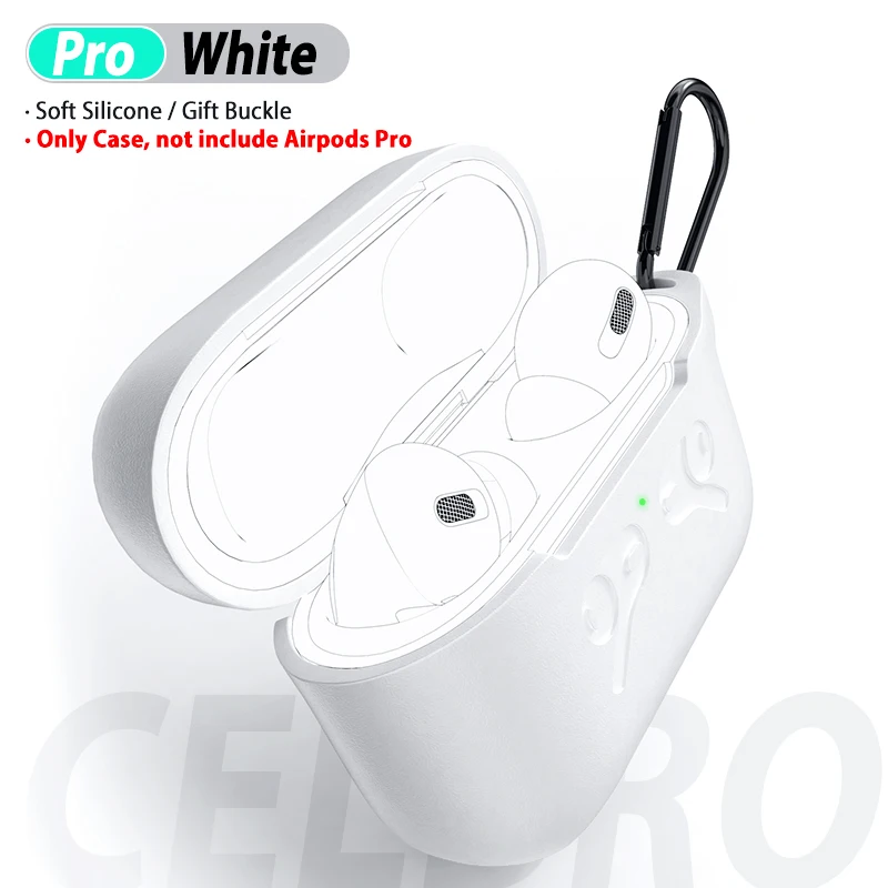 Цветной защитный чехол для AirPods Pro, мягкий силиконовый чехол, беспроводные наушники, защита для Air Pods Pro 3 Conque Funda - Цвет: White
