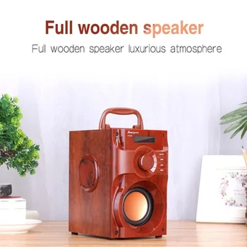 

Wireless Bluetooth Speaker 360° Surround Sound Subwoofer Remote Control Speaker LCD Display Retro Design Hands-free Calling