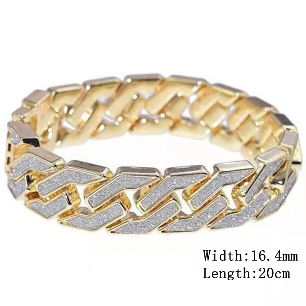 2pcs/set Watch Bracelet for Men Cuban Chain Men Bracelet Iced Out Watch for Men Luxury Gold Men Watch Set Gift Religio Masculino