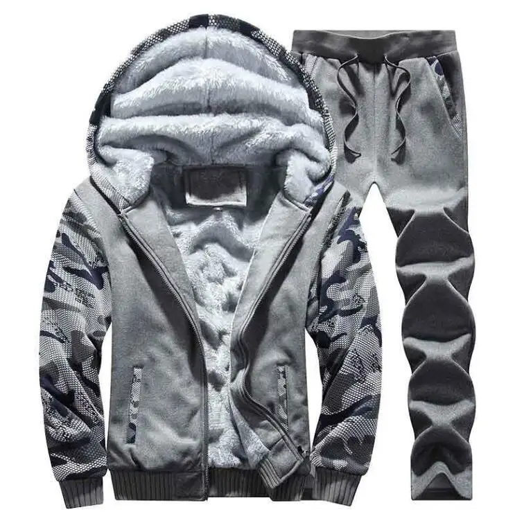 Hot Men's Tracksuit Winter Mens Warm Set Fleece Track Suits for Men Brand Thicken Clothing Mens Suits Male Big Size 4XL