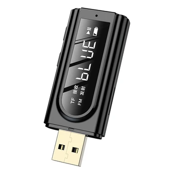 

USB Car FM Bluetooth Receiver with Digital MP3 Player Aux o Dual Output Stereo Transmitter Adapter