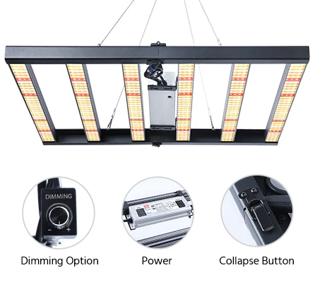 Полный спектр 6 бар Samsung Lm301b led Meanwell driver 300 Вт Квантовая плата Складная
