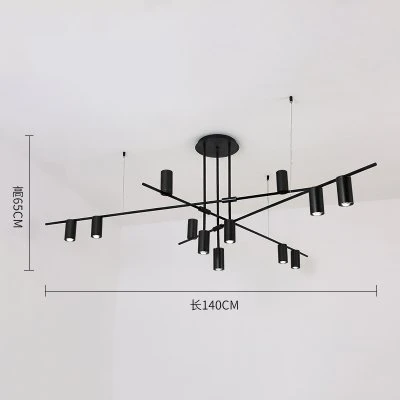 Black 12Heads Lustra lampa пост-современный светодиодный потолочный Люстра Освещение креативный дизайнерский подвесной светильник для столовой гостиной - Цвет абажура: Black 12Heads