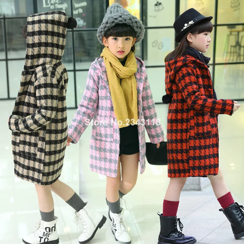 

2019Girls with Cotton Winter Clothes Thousands of Birds Extra Little Girls In The Long Parent-child Coat 3-12 Ages
