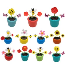 Fashion Solar Powered Dancing Flower Toy Office Desk& Car Decor Funny Electric Toys for Kids Gift Solar Toy Car Ornament