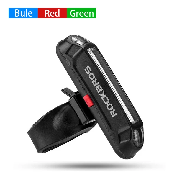 ROCKBROS велосипедный задний светильник, велосипедный USB Перезаряжаемый Подседельный штырь, вилка, светильник MTB Rode Bicycle, супер яркий светодиодный красный задний светильник, светильник-вспышка - Цвет: Blue Red Green