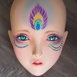 (LiLi Mask-03) милая девушка Смола половина головы настроить Косплей Японская ролевая игра Аниме Силиконовые кигуруми маска Трансвестит кукла