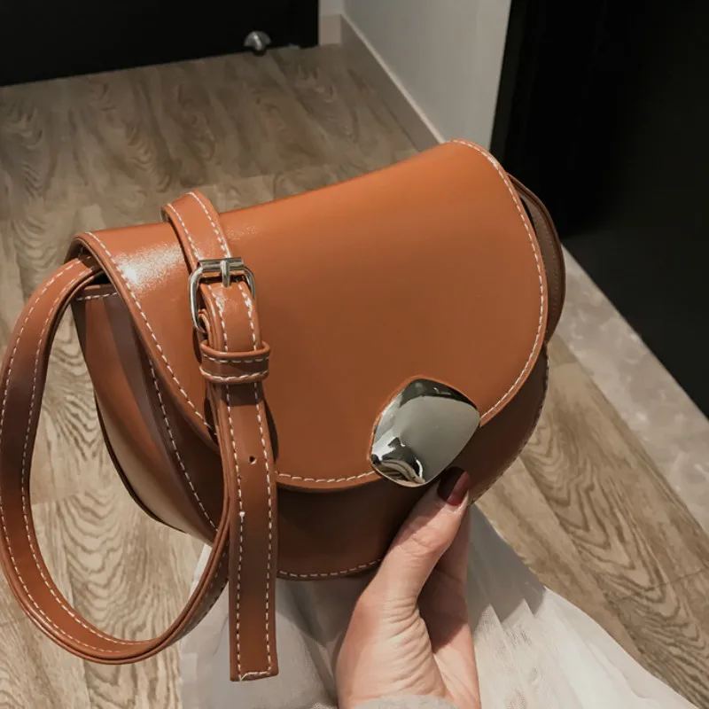 

Jlulu Saddle Bags for Women Brand Designer Half Round Bags Womens Handbags and Purses Leather Shoulder Bag Bolsa Mujer