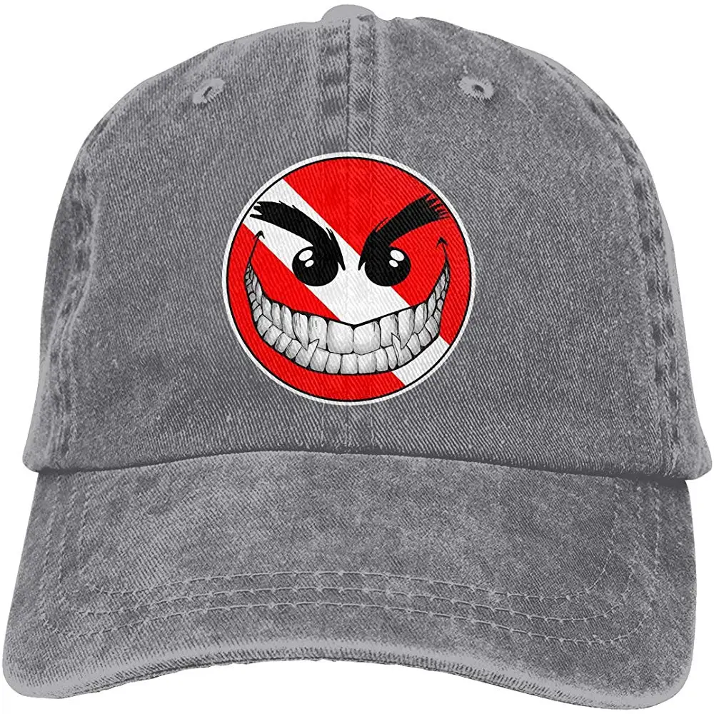 Ejiazhan7 Бейсболка Для Подводного Погружения со смайликом в стиле ретро, регулируемая ковбойская Джинсовая Шляпа Унисекс В Стиле Хип-хоп, черные бейсболки