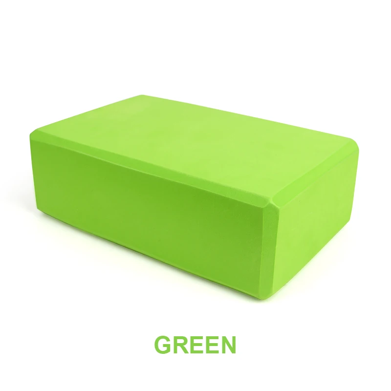Yoga Block красочный пенопластовый фитнес-блок для упражнений, упражнений, тренировки, формирования кирпича, тренировки здоровья, растяжения тела, инструмент - Цвет: Зеленый