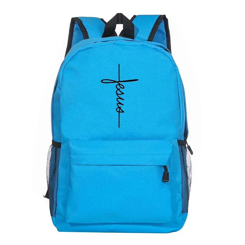 Jesus Cross Love Print Fashion Backpacks Christian Women Travel Backpack Female Shoulder Bags New School Bag for Teenage Girls 