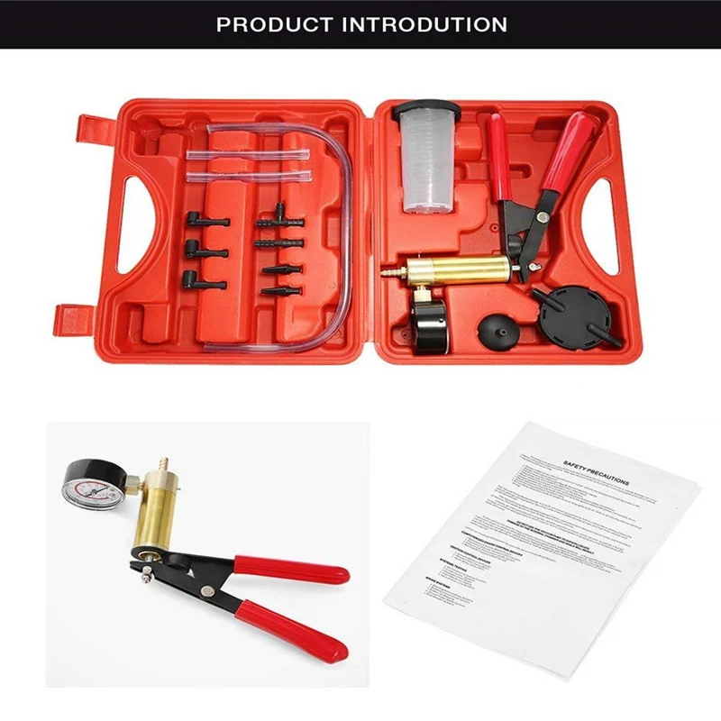 

Hand Held Vacuum Pump Tester Brake Bleeder Kit Portable Bleeding Tools for Car VS998