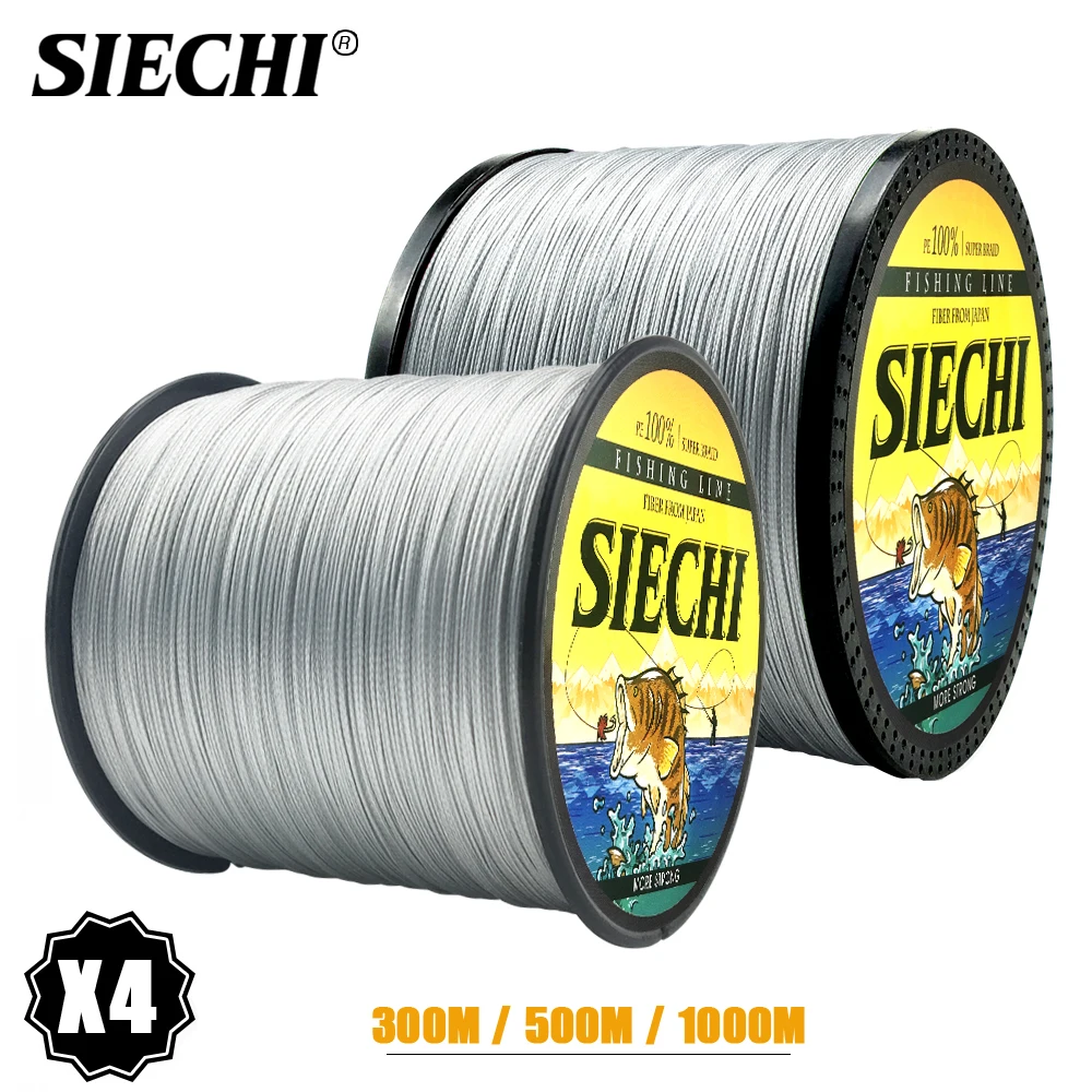 

SIECHI Gray 4 Strands 12-83LB 2020 New PE Braided Fishing Wire Multifilament Super Strong Fishing Line Japan300M 500M 1000M