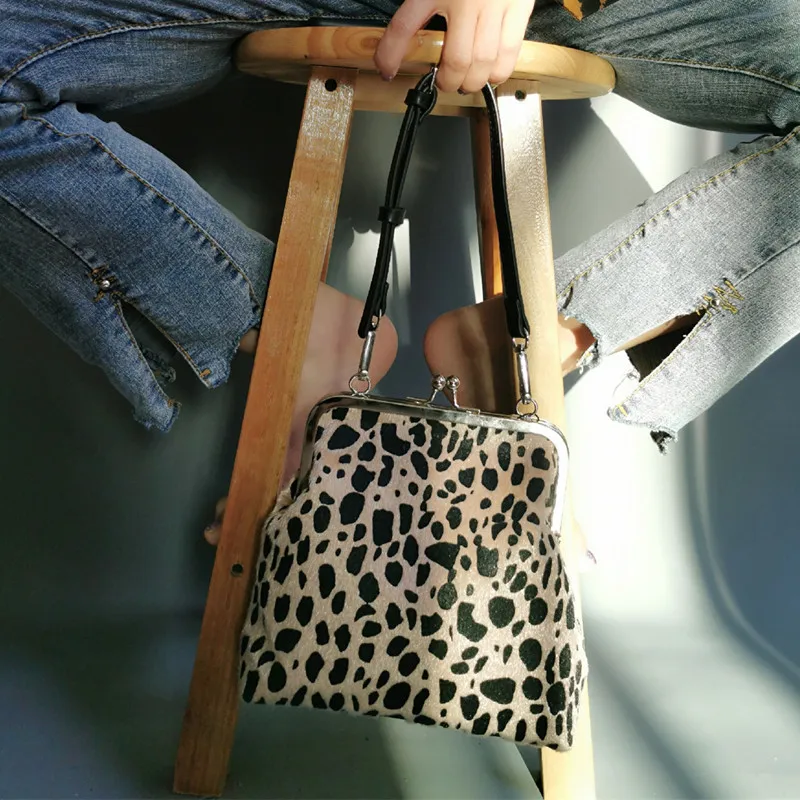 [BXX] винтажная леопардовая сумка через плечо из искусственного меха для женщин однотонная зимняя сумка через плечо женские Теплые сумки кошельки HJ580