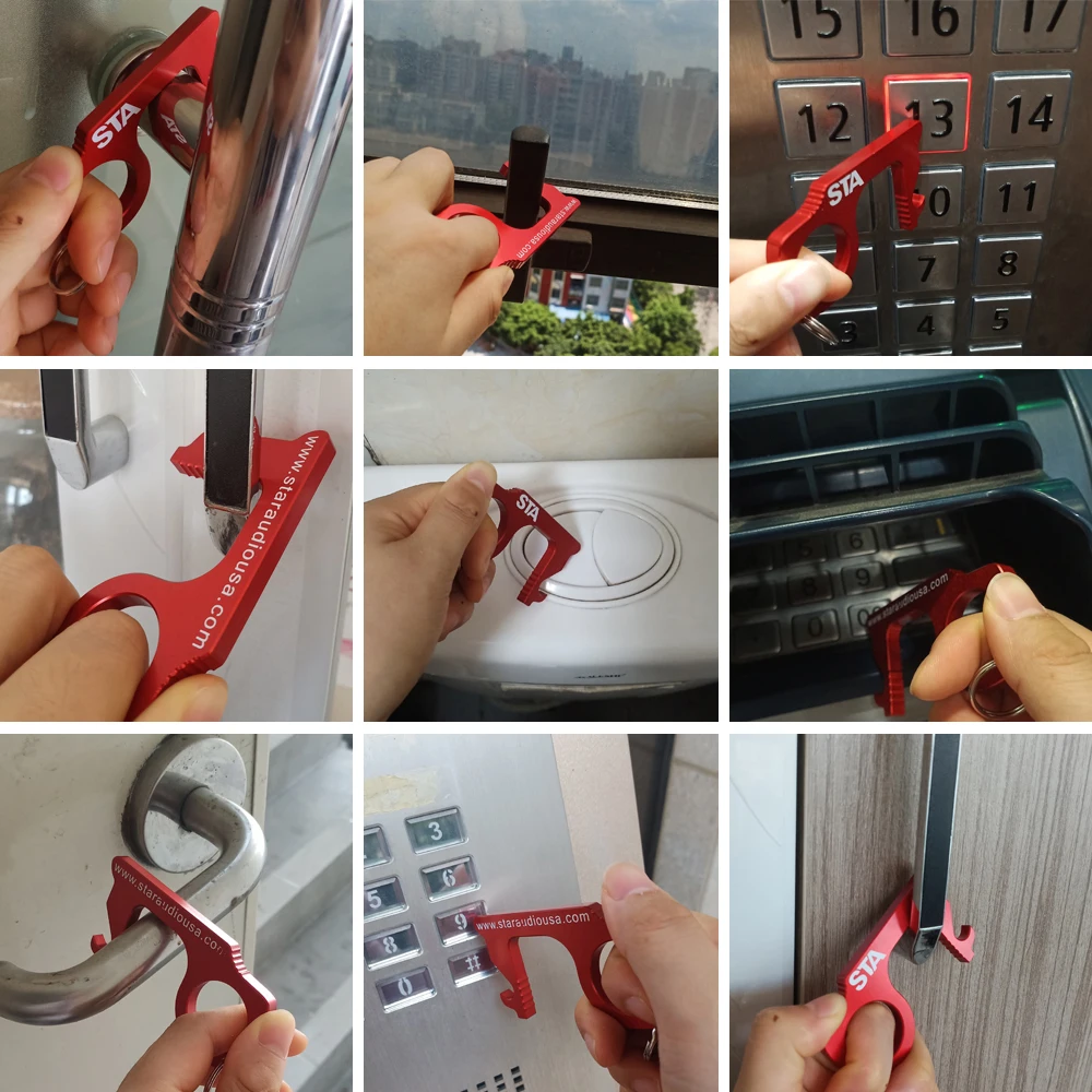 button touchless keychain