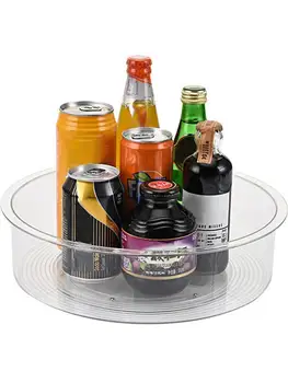 

360-degree Rotating Storage Tray Multifunctional Kitchen Refrigerator Fragrance Cosmetic Storage Artifact Home Storage Tray