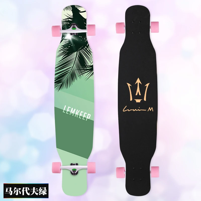 MS414 Dream Ⅰ 117 см/46in многоцветная печать Griptape dancing Street Longboard Abec-9 высокоскоростной хромированный стальной подшипник - Цвет: 15