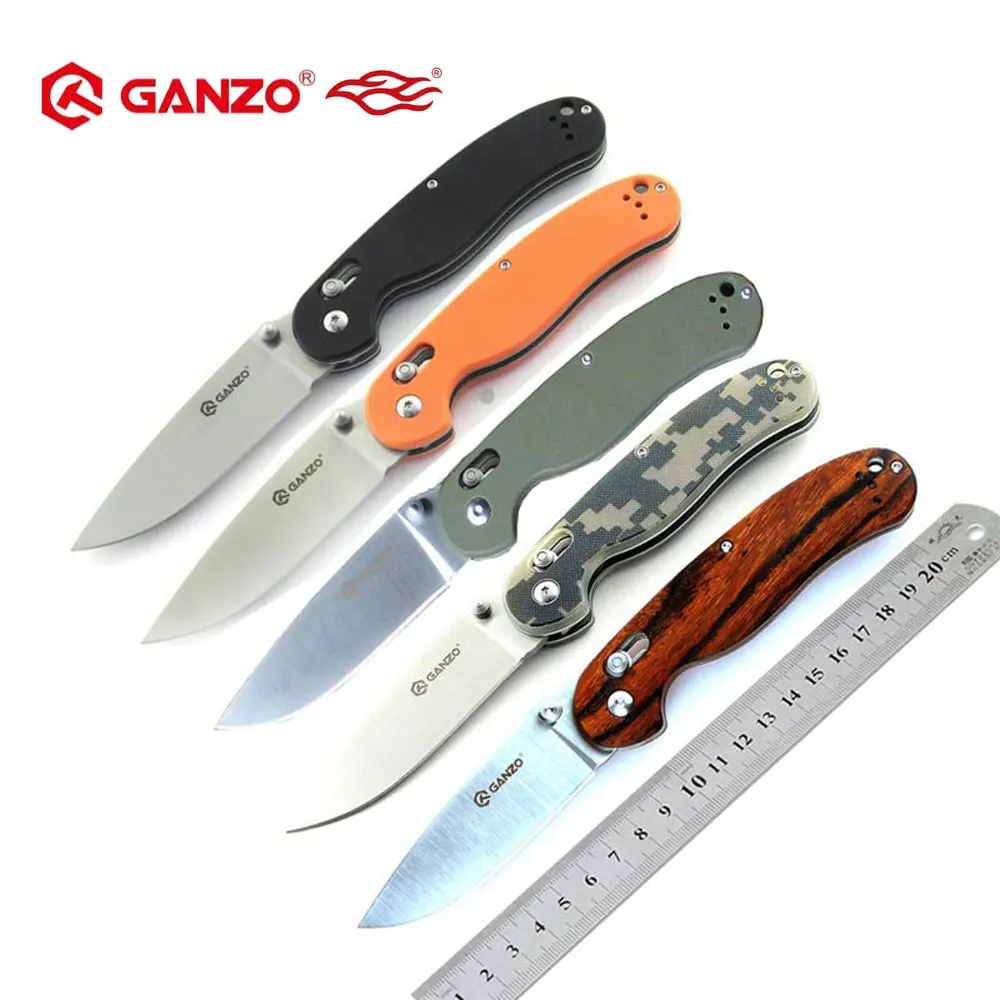 Складной нож Ganzo FB727S G727M Firebird 58 60HRC 440C G10 или с деревянной ручкой карманный для