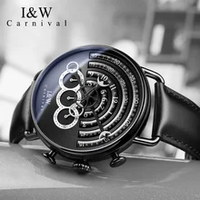 

CARNIVAL Black Technology Multifunctional Fashion Quartz Watch For Men Top Brand Luxury Sapphire Chronograph Watches for Mens
