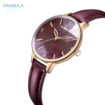 

Personalized Star Big Dial Quartz Watches For Women PU Leather Dress Watch Ladies Fashion Red Crystal Wristwatch Girl Clock