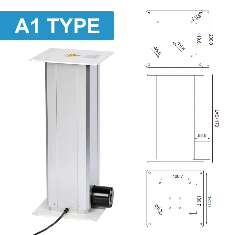 US $229.50 5000N Electric Lifting Column Aluminum Elevator 500kg Lifter Precision Lift Platform Table Telescopic Column Linear Actuator
