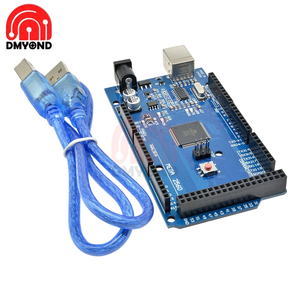 Плата MEGA2560 MEGA 2560 R3 (ATmega2560 16AU CH340G) Pro mini AVR USB макетная плата с кабелем для arduino|Детали
