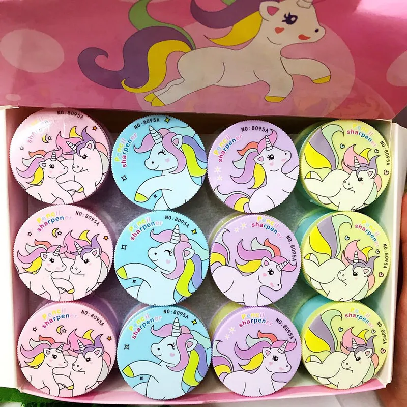 1 шт. новые милые Kawaii пластиковые мультфильм Единорог точилка для карандашей