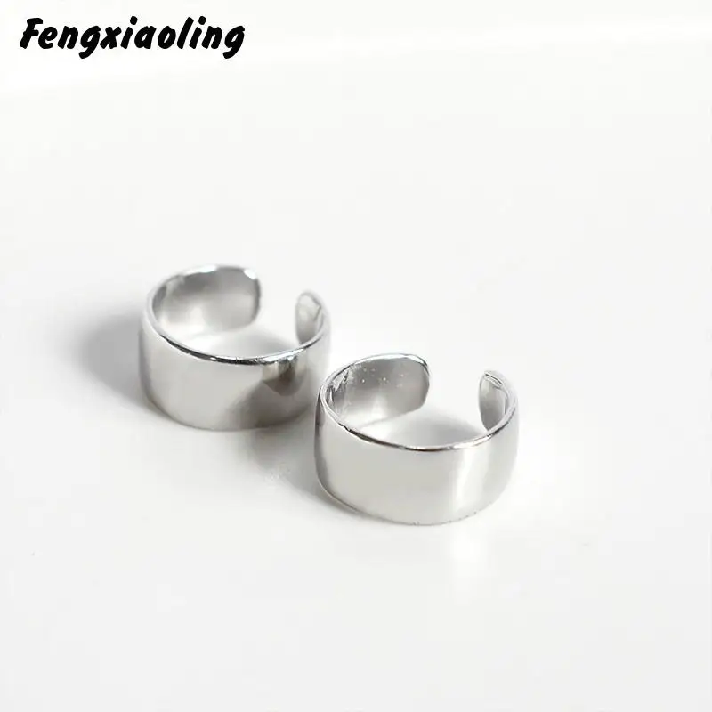 

Fengxiaoling 100% Genuine 925 Sterling Silver Minimalism Smooth Small Round Clip On Earrings For Women Fine Cute Jewelry 2020