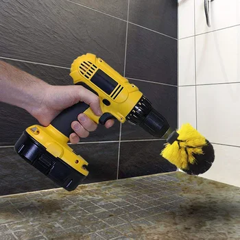 

3 pcs/set Power Scrubber Brush Drill Brush Clean for Bathroom Surfaces Tub Shower Tile Grout Cordless Power Scrub Cleaning Kit
