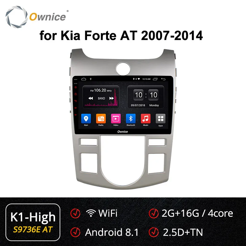 S9736-2 K1-High Ownice Android 9,0 Восьмиядерный автомобильный Радио плеер gps Navi для Kia Forte 2010 2011 2012 2013 k3 k5 k6 DVD DSP 4G LTE SPDIF 360 - Цвет: S9736-2 K1-High