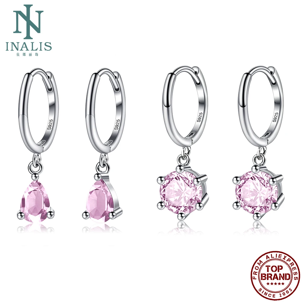 925 Sterling Silver Drop Earrings For Women Water Shape Earring Fine Jewelry Wedding Simple Zircon Advanced | Украшения и