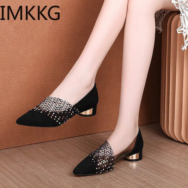 Elegant black Pointed Toe Flat Shoes Women crystal Flats Fashion Slip on Ladies Shoes lady slip on ballet Office shoes F90364