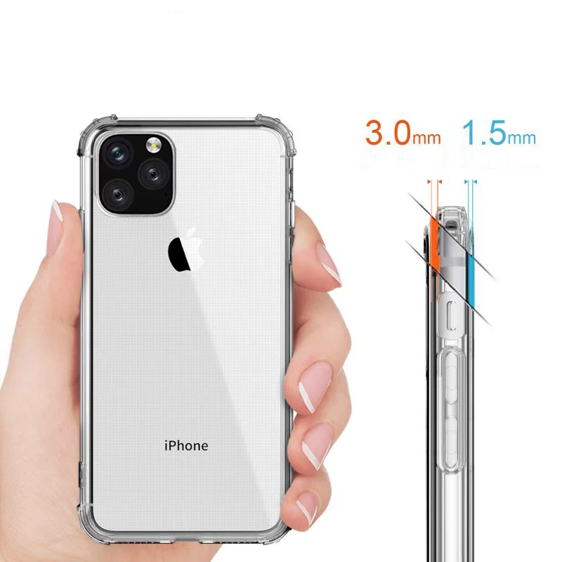 Best Protection Clear Mobile Phone Bag Case for Iphone 11 Pro Max Xr X Xs 6 6S 7 8 Plus Anti-slip Shockproof Back Cover |