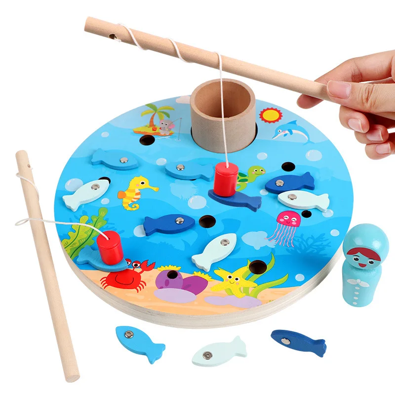 Qiaolinglong-in-Fishing Game Lkm0. 36 детей рыболовные игрушки для рыбной ловли с помощью рук и глаз, образовательное обучение