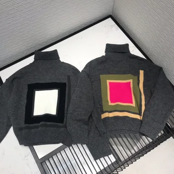 

2019 New Fashion Wool Knit Turtleneck Pullover Sweater Women Winter Two Colors Three Sizes