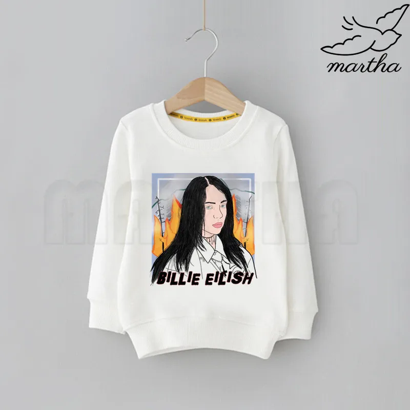 Детские толстовки с героями мультфильмов Billie Eilish; детские толстовки с капюшоном; модные толстовки с милым принтом; детская забавная одежда; толстовки с героями мультфильмов для малышей - Цвет: H