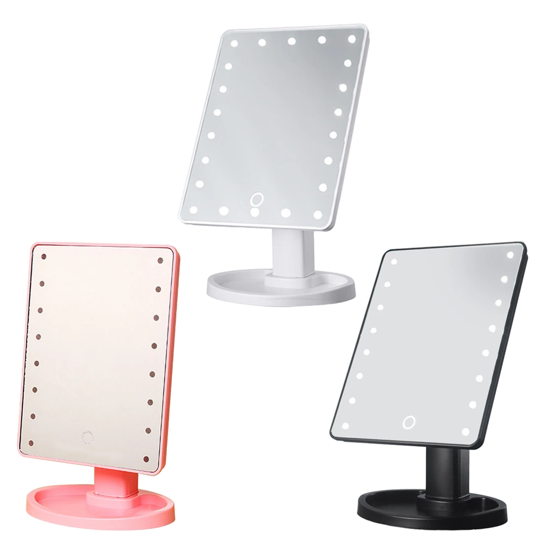 16LED/22LED зеркало для макияжа, зеркало для макияжа, регулируемое на 360 градусов, вращающееся зеркало для макияжа, портативный светильник, светящийся макияж mirro