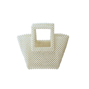 

Women Pearl Beaded Tote Beach Bags White Pink white Crossbody Bags day clutches bags