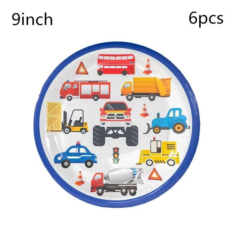 С рисунком из мультфильма «Тачки» вечерние одноразовая посуда тарелка Салфетка скатерть чашки строительная техника ко дню рождения украшения, товары для вечеринки