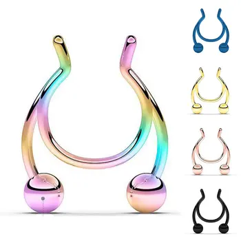 

1pcs Antler Shaped Fake Nose Ring Hoop Septum Rings Stainless Steel Nose Piercing Fake Piercing Oreja Pircing Jewelry