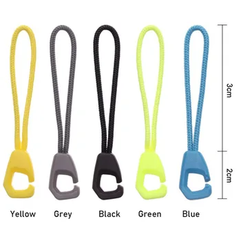 

20pcs Outdoor Bags Clip Buckle Travel Zip Puller Replacement Cord Rope Pullers Ends Lock Zips Zipper Pull 5 colors
