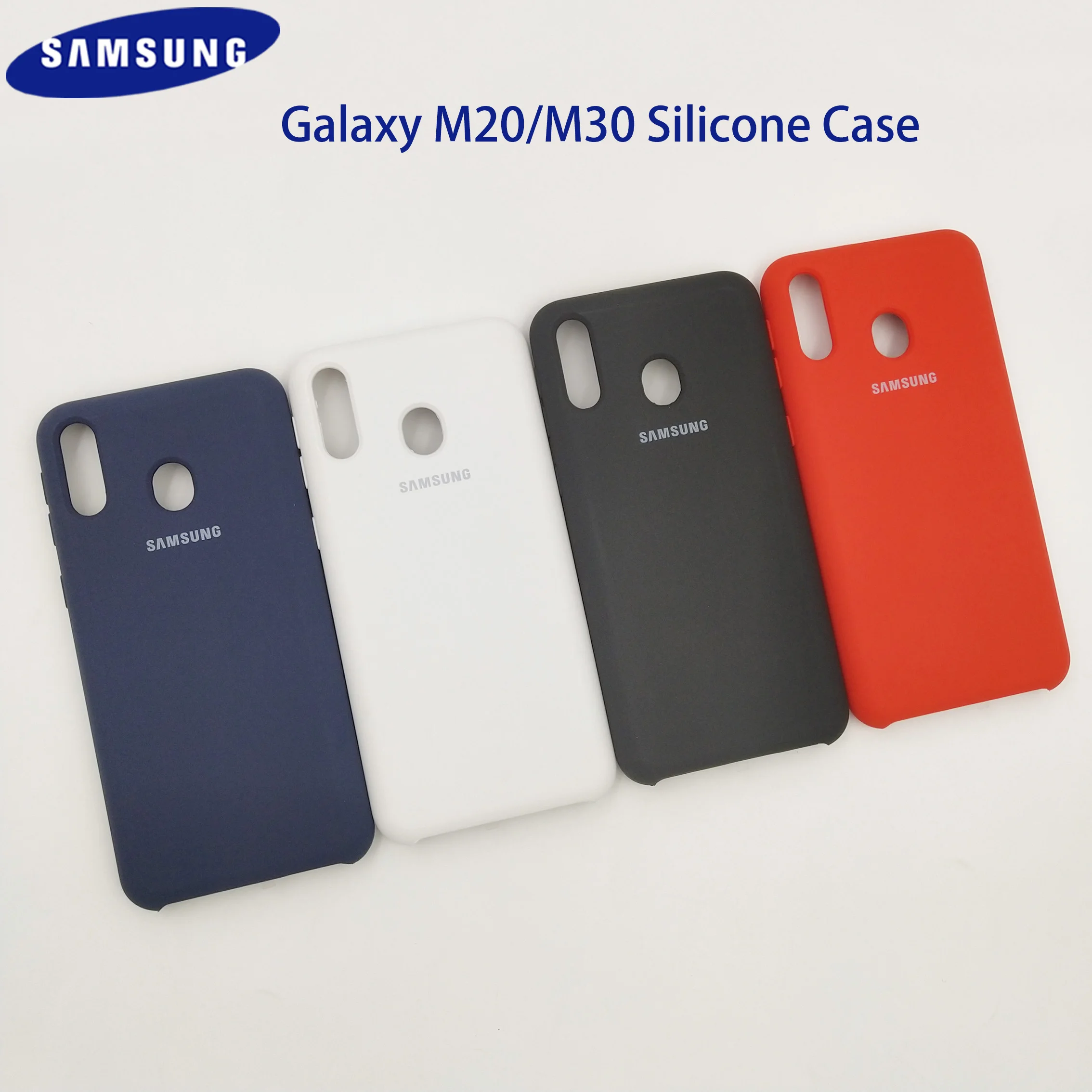 

100% Original Samsung Galaxy M20 Liquid Silicone Case Silky Soft-Touch Finish Back Protective Cover for Galaxy M20 M30 Phone